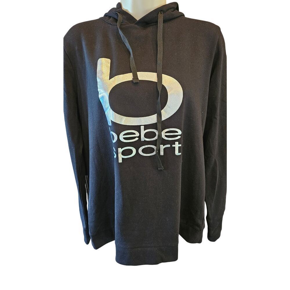 NWT 90s bebe silver foil spell out hoodie grunge thrasher sz M long sleeve NEW